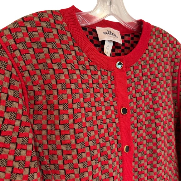 Altra Sweaters - Altra Vintage Italian Wool Cardigan Sweater Women's Medium Red Retro Cottagecore